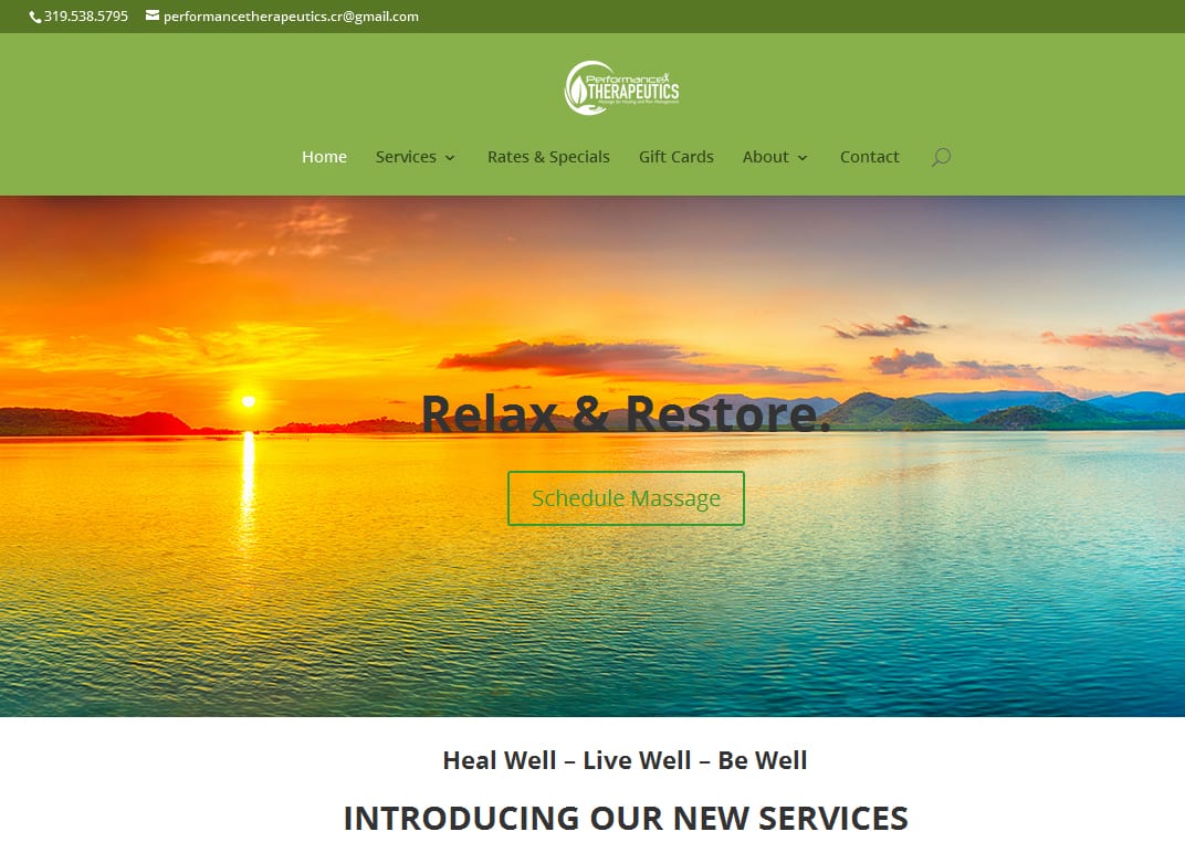 performance therapeutics website design performance therapeutics website design
