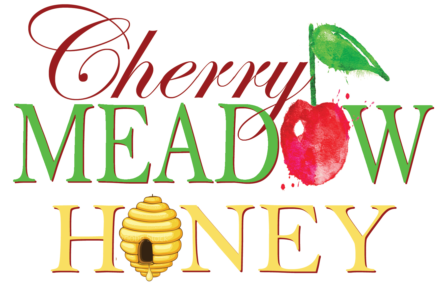 Cherry Meadow Honey label Cherry Meadow Honey logo design branding Cedar Rapids Iowa