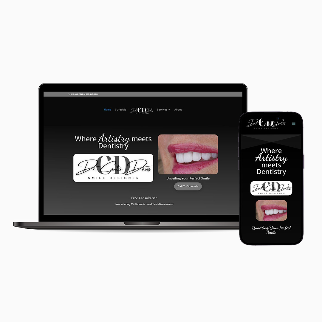 Premier Nogales Dentist Website Design Shield bar Marketing Portfolio