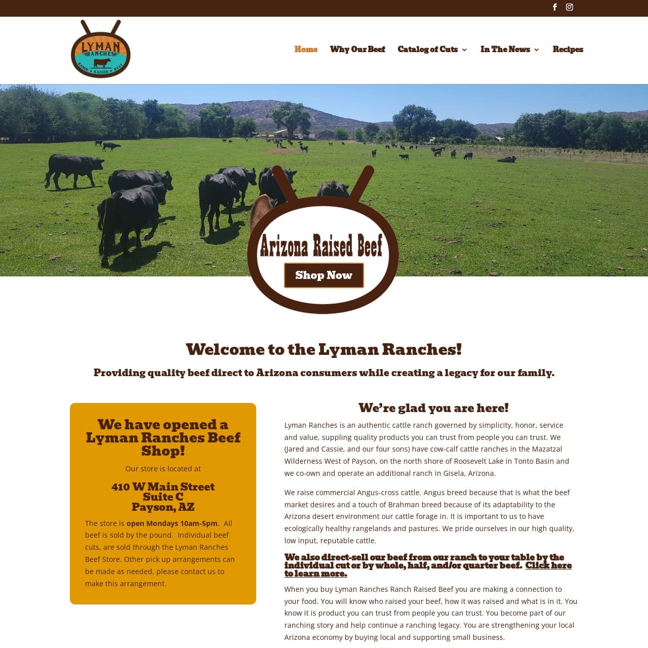 Celebrate the spirit of community as Shield Bar Marketing donates a website design and hosting package to Lyman Ranch, a proud Arizona rancher displaced by wildfire, creating a captivating online presence that incorporates their existing brand and features a user-friendly shopping cart.
