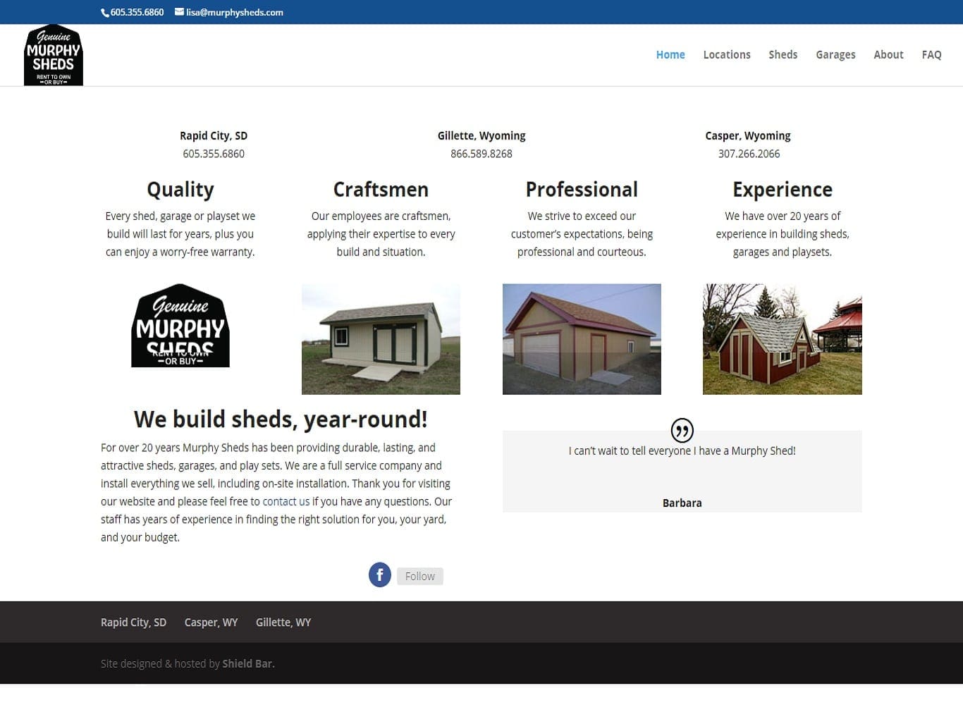 Experience the artistry of Murphy Sheds as Shield Bar Marketing creates a new website for the new owners, highlighting their quality sheds and amplifying customer testimonials, unveiling a digital platform that embodies their commitment to excellence.