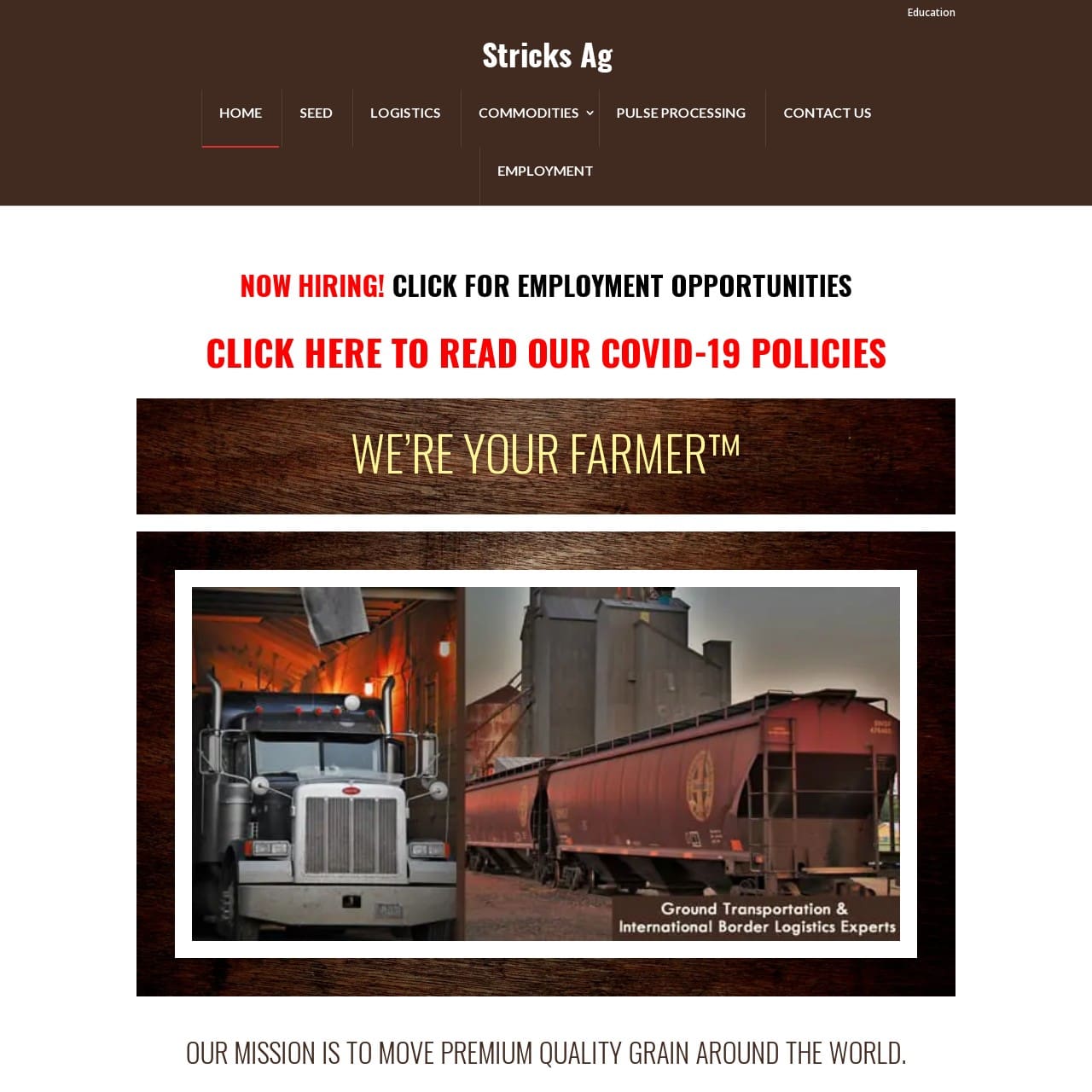 Witness the transformation as Shield Bar Marketing breathes new life into Stricks Ag's severely outdated website, delivering a fresh and captivating look that reflects their commitment to agricultural excellence.