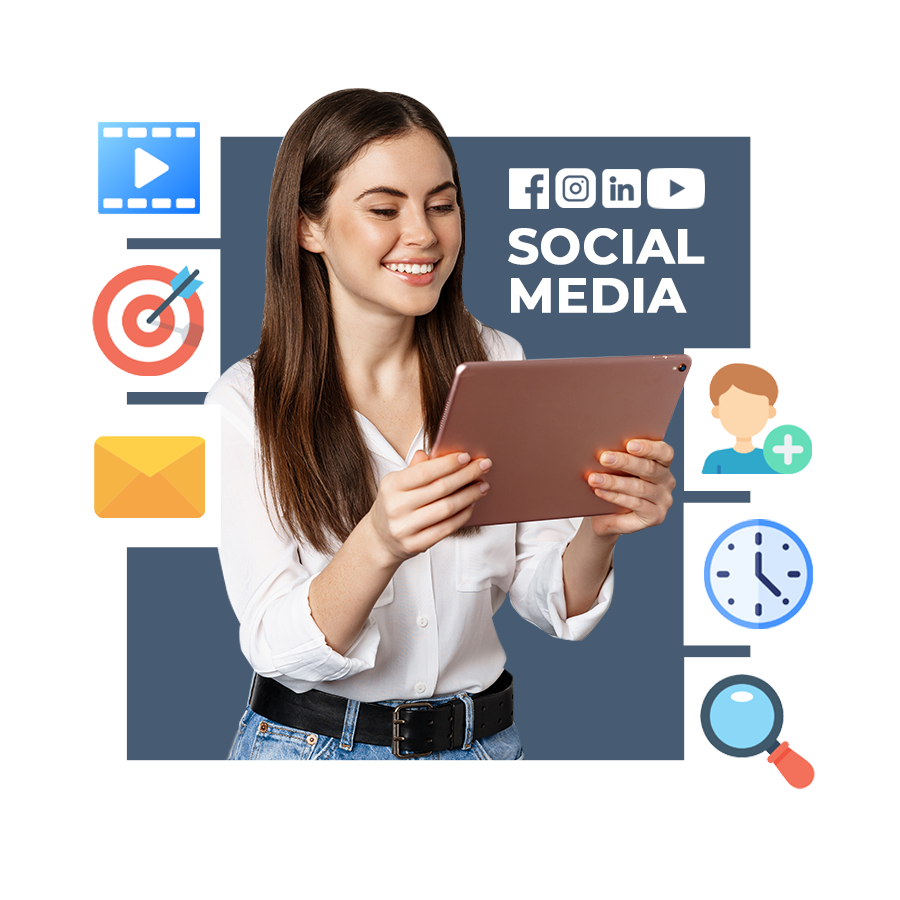 young woman on social media
